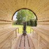 Sauna ogrodowa z pełnym przeszkleniem panoramicznym