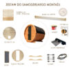 sauna beczka do samodzielnego montazu elementy zestawu