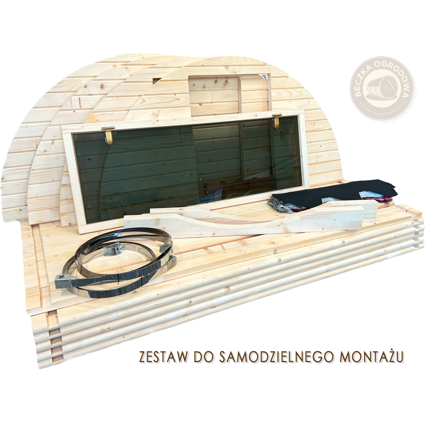 sauna beczka do samodzielnego montazu zestaw