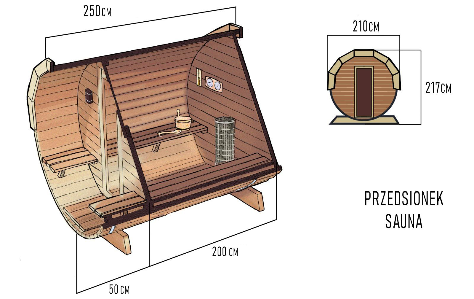 sauna z przedsionkiem 250