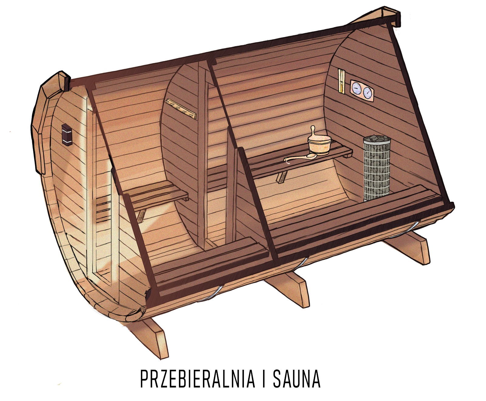 sauna z przebieralnia