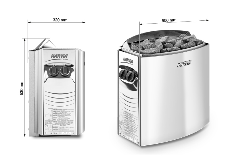 piec harvia wymiary